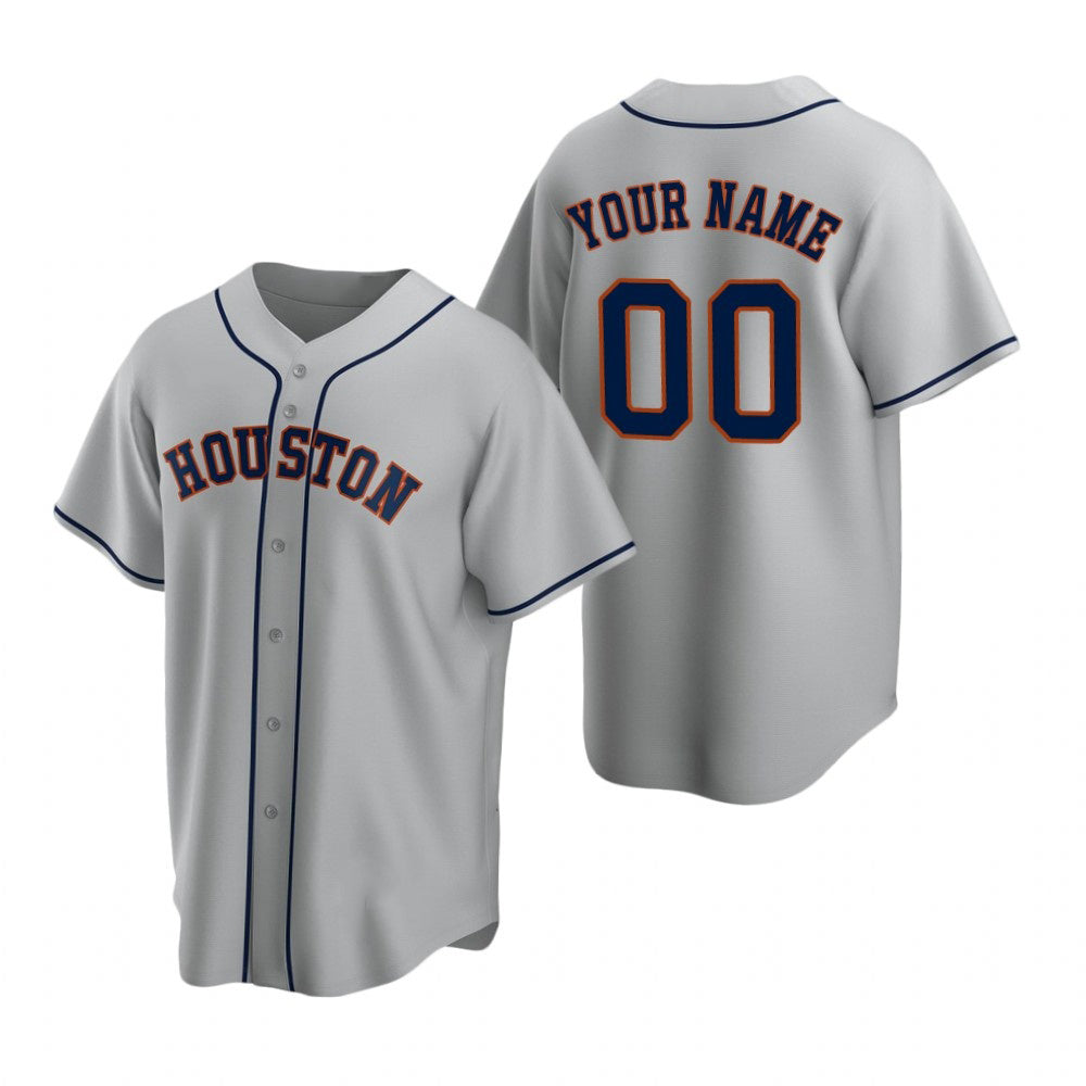 Custom Houston Astros Gray MWATKINS Stitched Cool Base Road Jersey