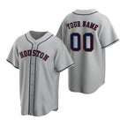 Custom Houston Astros Gray MWATKINS Stitched Cool Base Road Jersey