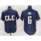 Cleveland Guardians #6 David Fry Navy MWATKINS 2024 City Connect Limited Stitched Jersey