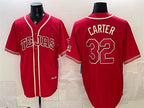 Texas Rangers #32 Evan Carter Red MWATKINS 2026 City Connect Stadium Stitched Jersey