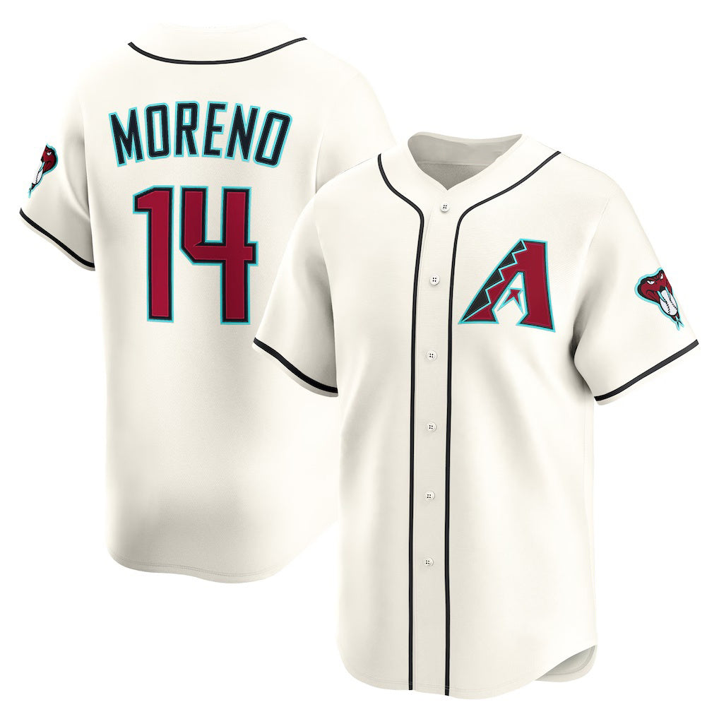 Arizona Diamondbacks #14 Gabriel Moreno Cream MWATKINS Home Limited Player Jersey