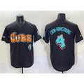 Chicago Cubs #4 Pete Crow-Armstrong Black MWATKINS 'Graffiti North Side Edition' Vapor Premier Limited Stitched Jersey