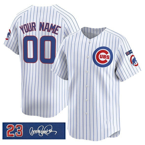 Custom Chicago Cubs Active Player White MWATKINS 'Ryne Sandberg Tribute' Vapor Limited V3 Stitched Jersey