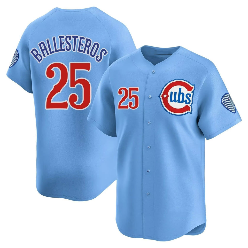 Chicago Cubs #25 Moises ballesteros Blue MWATKINS 2024 25 2nd Alternate Limited Stitched Jersey