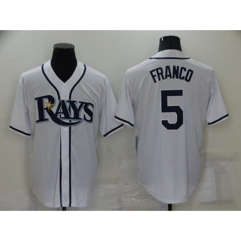 Tampa Bay Rays #5 Wander Franco White MWATKINS Stitched Cool Base Jersey