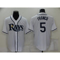 Tampa Bay Rays #5 Wander Franco White MWATKINS Stitched Cool Base Jersey