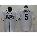Tampa Bay Rays #5 Wander Franco White MWATKINS Stitched Cool Base Jersey