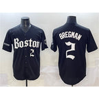 Boston Red Sox #2 Alex Bregman Black MWATKINS Gothic Vapor Limited Stitched Jersey