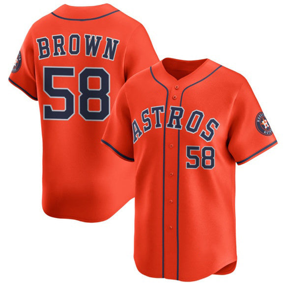 Houston Astros #58 Hunter Brown Orange MWATKINS 2025 Alternate Limited Stitched Jersey