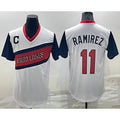 Cleveland Indians #11 Jose Ramirez White MWATKINS 2021 Little League Classic Stitched Jersey