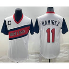 Cleveland Indians #11 Jose Ramirez White MWATKINS 2021 Little League Classic Stitched Jersey