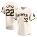 Milwaukee Brewers #22 Christian Yelich Cream MWATKINS Home Limited Player Jersey