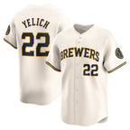 Milwaukee Brewers #22 Christian Yelich Cream MWATKINS Home Limited Player Jersey