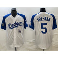 Los Angeles Dodgers #5 Freddie Freeman White Blue MWATKINS Fashion Stitched Cool Base Limited Jersey 2