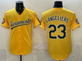 Oakland Athletics #23 Shea Langeliers 2026 Yellow MWATKINS Alternate Sacramento Celebrating 125 Years Vapor Limited Stitched Jersey