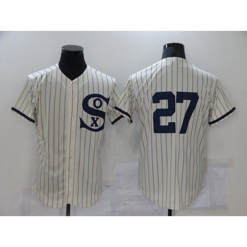Chicago White Sox #27 Lucas Giolito 2021 Cream Navy MWATKINS Field of Dreams Flex Base Stitched Jersey