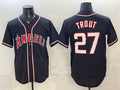 Los Angeles Angels #27 Mike Trout 2026 Fashion Replica Black MWATKINS Out Stitched Jersey