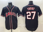 Los Angeles Angels #27 Mike Trout 2026 Fashion Replica Black MWATKINS Out Stitched Jersey
