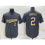 Minnesota Twins #2 Luis Arraez Number Charcoal MWATKINS 2022 All-Star Cool Base Stitched Jersey