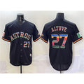 Houston Astros #27 Jose Altuve Black MWATKINS Mexico With World Serise Champions Patch Cool Base Stitched Jersey