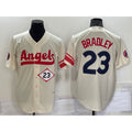 Los Angeles Angels #23 Archie Bradley Number Cream MWATKINS 2022 City Connect Cool Base Stitched Jersey