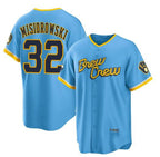 Milwaukee Brewers #32 Jacob Misiorowski Powder Blue MWATKINS City Connect Cool Base Stitched Jersey