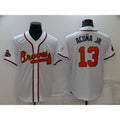 Atlanta Braves #13 MWATKINSld Acuna Jr 2022 White Gold MWATKINS World Series Champions Program Cool Base Stitched Jersey