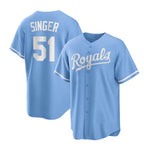 Kansas City Royals #51 Brady Singer Light Blue MWATKINS Stitched Jersey