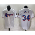 Texas Rangers #34 Nolan Ryan White MWATKINS 2024 Gold Collection Limited Cool Base Jersey