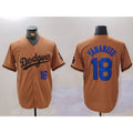 Los Angeles Dodgers #18 Yoshinobu Yamamoto Number Olive MWATKINS Cool Base Limited Stitched Jerseys