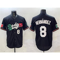 Los Angeles Dodgers #8 Enrique Hernandez Black MWATKINS Mexico Flag Limited Stitched Jersey