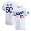 Los Angeles Dodgers #50 Mookie Betts White MWATKINS Home Elite Stitched Jersey