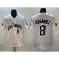 Los Angeles Dodgers #8 Enrique Hernandez White MWATKINS Mexico 2025 LA Gothic Style With Fernando Patch Vapor Premier Limited Stitched Jersey
