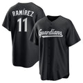 Cleveland Guardians #11 Jos¨¦ Ram¨ªrez Black MWATKINS Replica Player Jersey