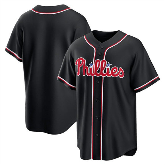 Philadelphia Phillies Blank Fashion Black MWATKINS Out Stitched Jersey