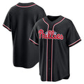 Philadelphia Phillies Blank Fashion Black MWATKINS Out Stitched Jersey