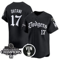 Los Angeles Dodgers #17 Shohei Ohtani Black MWATKINS Mexico 2025 LA Gothic Style With Vin And 2024 World Series Champions Patch Vapor Premier Limited Stitched Jersey
