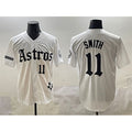 Houston Astros #11 Cam Smith White MWATKINS Gothic 'Houston Born Barrio Raised' Limited Stitched Jersey
