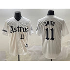 Houston Astros #11 Cam Smith White MWATKINS Gothic 'Houston Born Barrio Raised' Limited Stitched Jersey