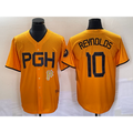 Pittsburgh Pirates #10 Bryan Reynolds Gold MWATKINS 2023 City Connect Stitched Jersey 2