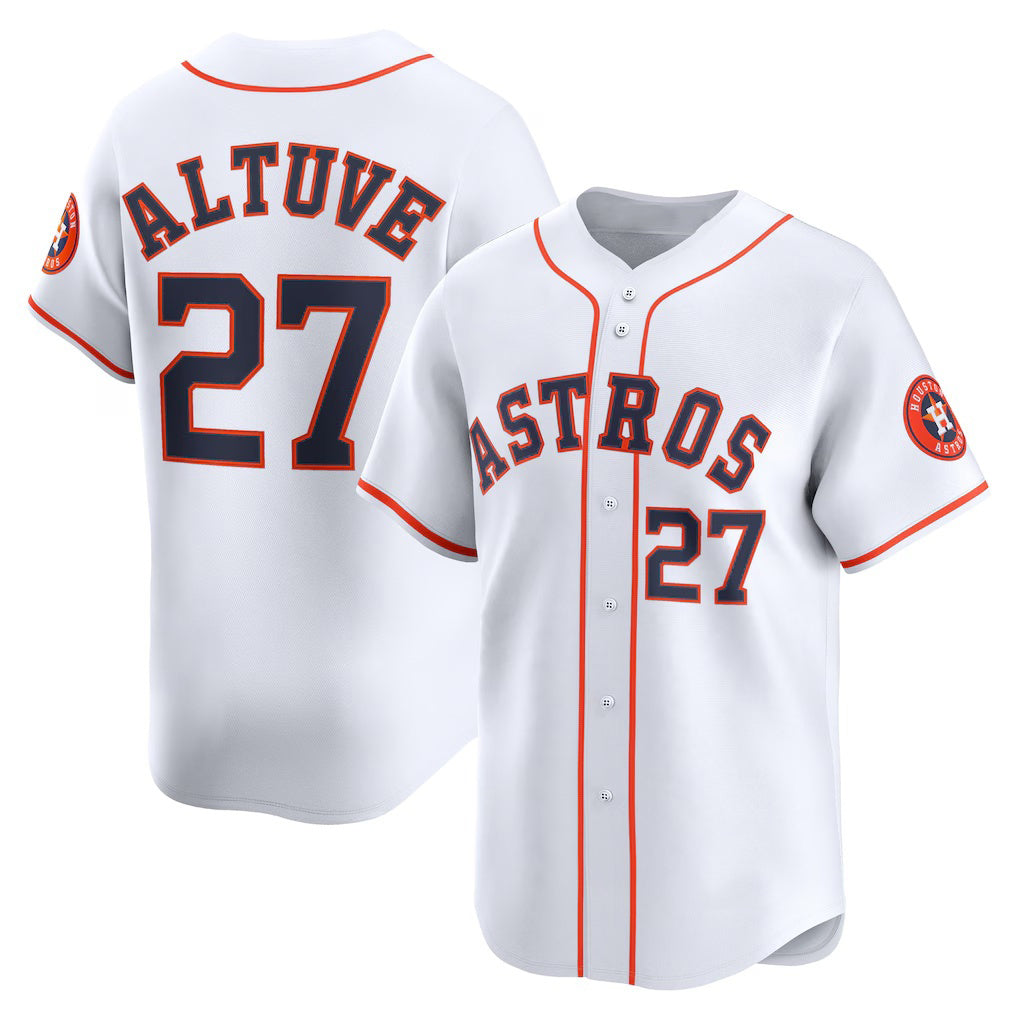Houston Astros #27 Jose Altuve White MWATKINS Home Limited Player Jersey
