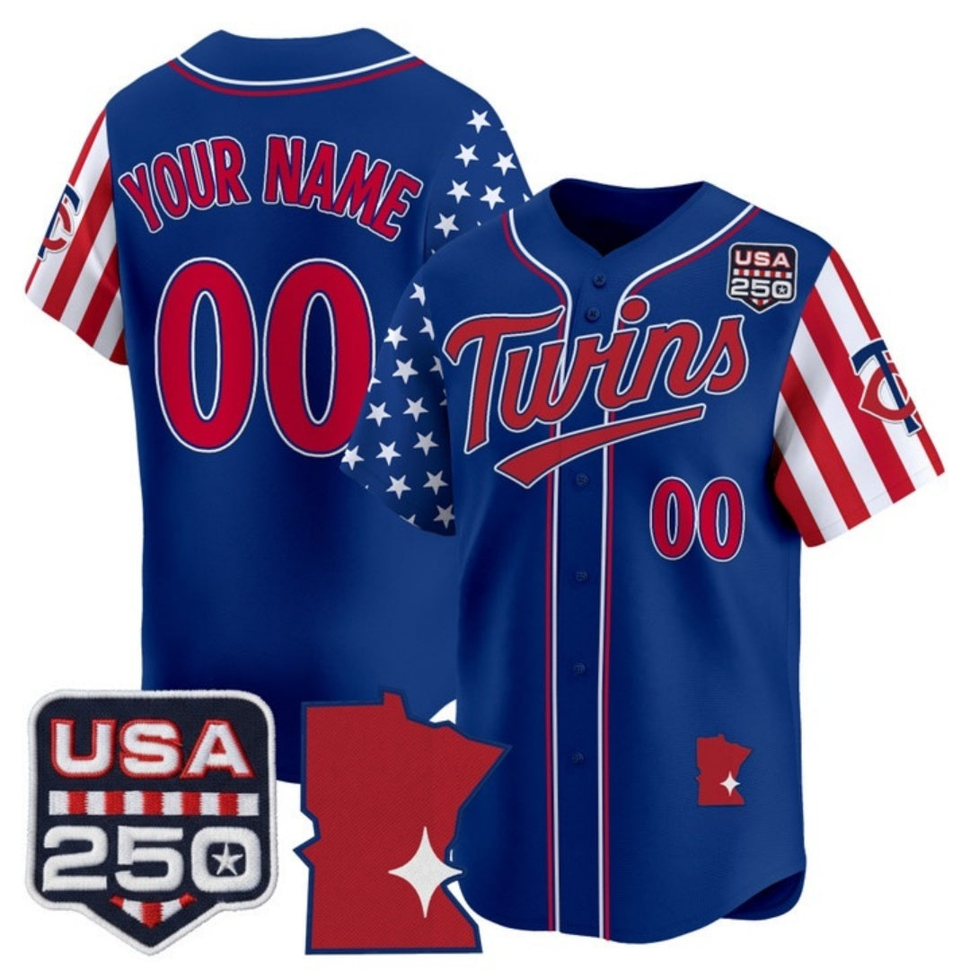Custom Minnesota Twins America 250 Edition Vapor Premier Limited Royal MWATKINS Stitched Jerseys