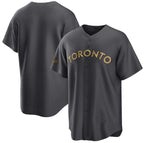 Toronto Blue Jays Blank Charcoal MWATKINS 2022 All-Star Cool Base Stitched Jersey