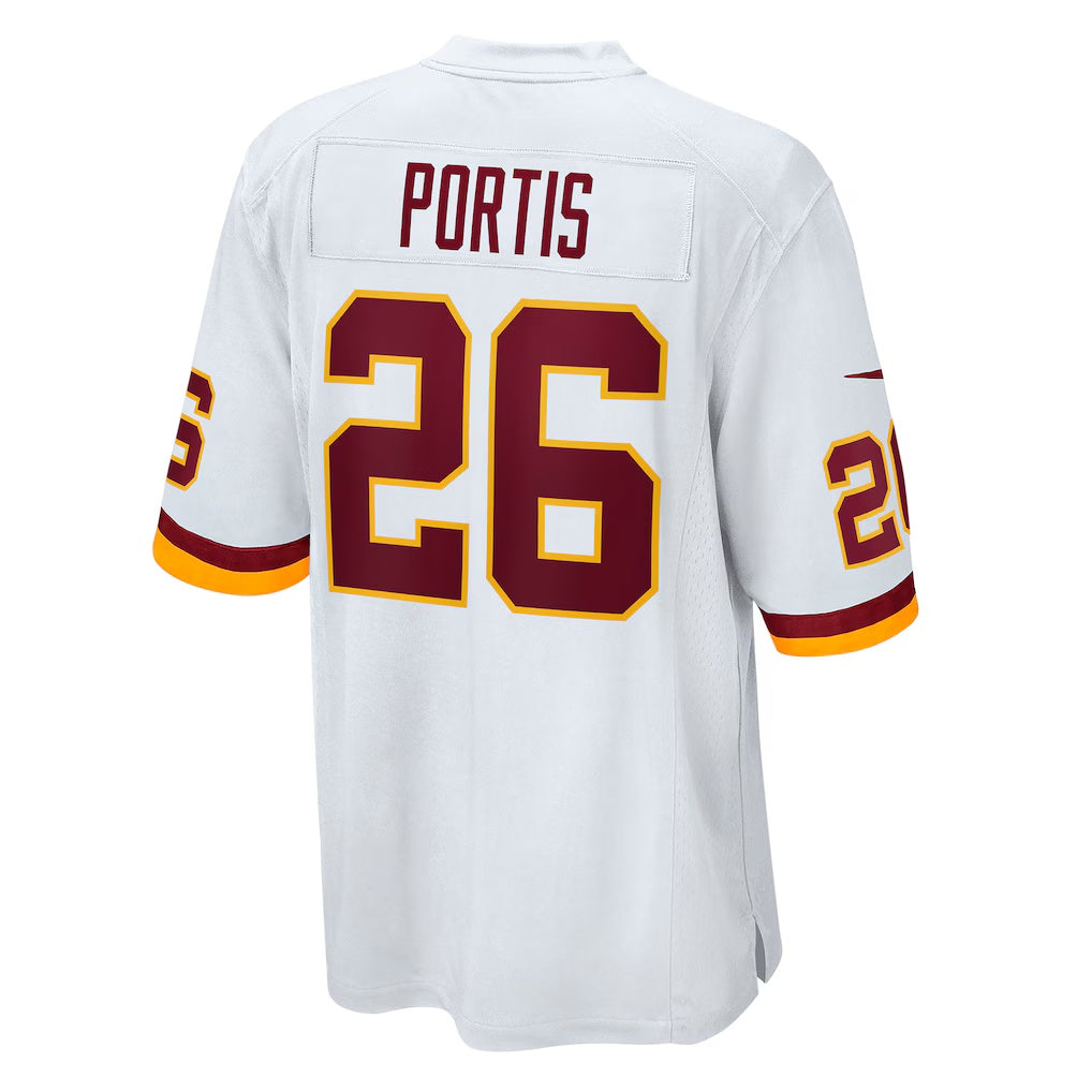 W.Football Team #26 Clinton Portis White MWATKINS Retired Player Game Jersey