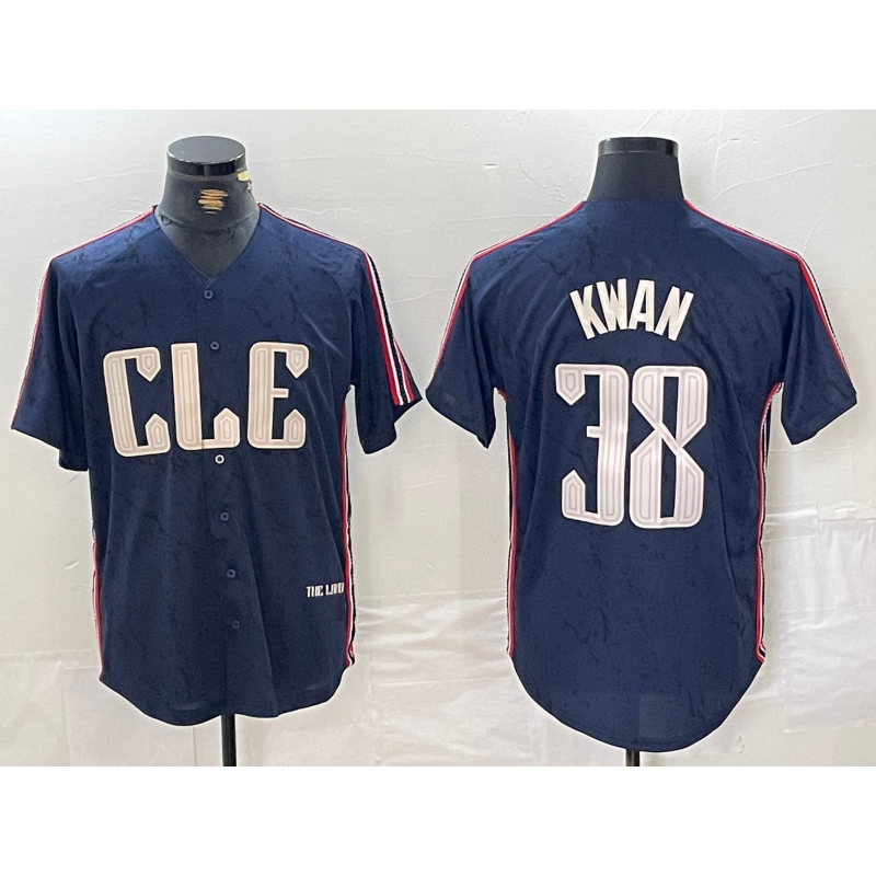Cleveland Guardians #38 Steven Kwan Navy MWATKINS 2024 City Connect Limited Stitched Jersey