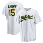 Oakland Athletics #15 Seth Brown White MWATKINS Home Replica Jersey