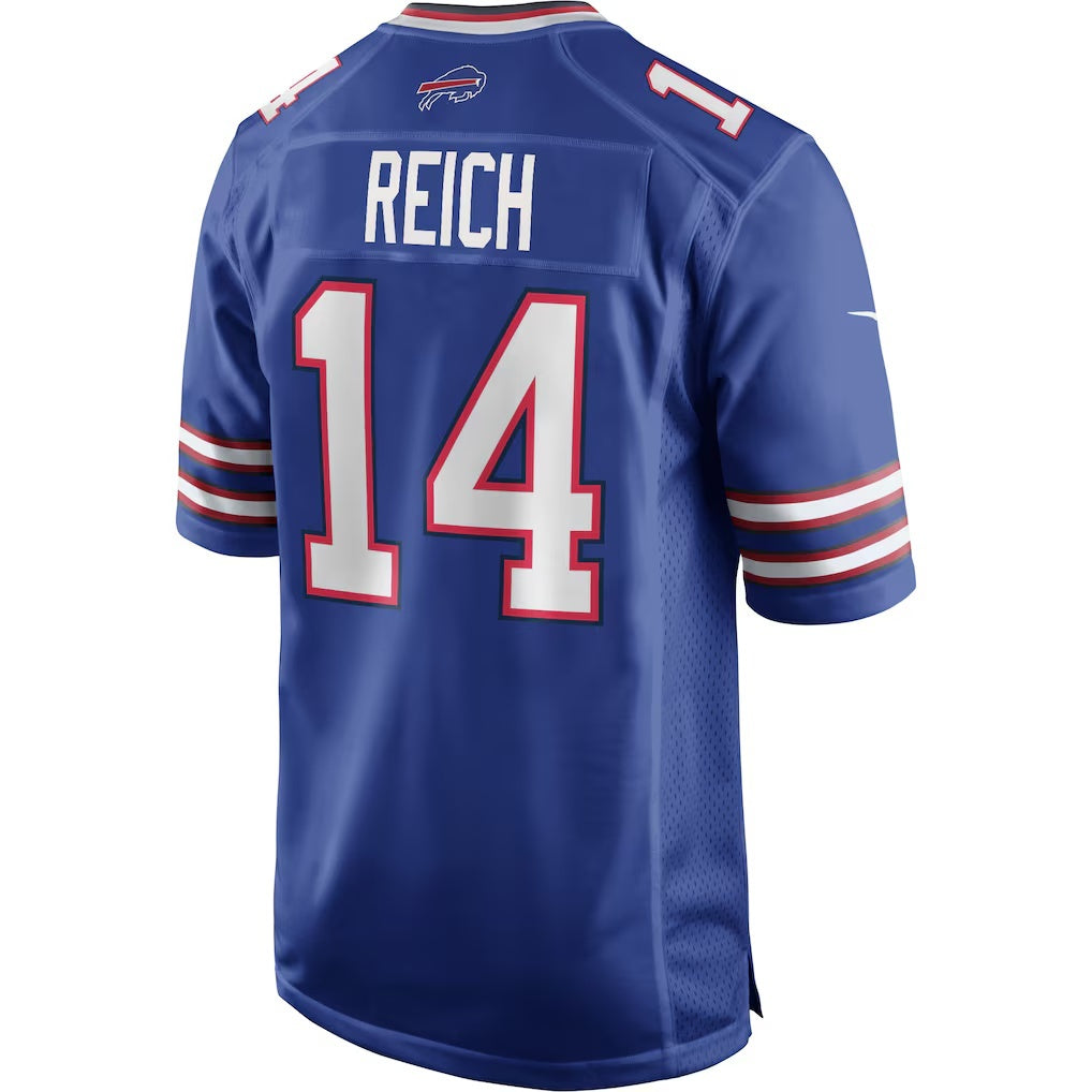 B.Bills #14 Frank Reich Royal MWATKINS Game Retired Player Jersey