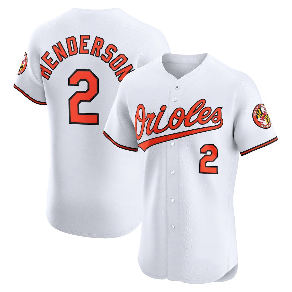 Baltimore Orioles #2 Gunnar Henderson White MWATKINS Home Elite Jersey