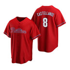 Philadelphia Phillies #8 Nick Castellanos Red MWATKINS Cool Base Stitched Jersey