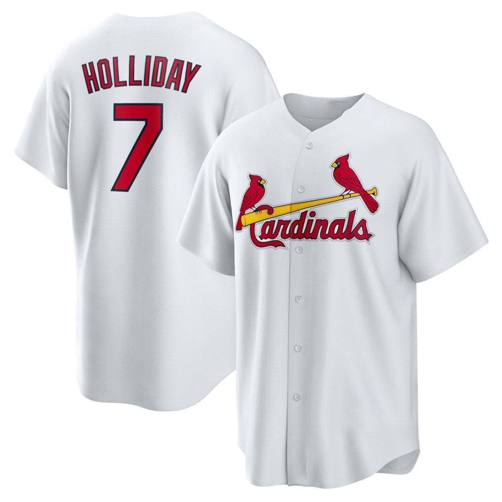 St. Louis Cardinals #7 Matt Holliday White MWATKINS Home Retired Player Replica Jersey